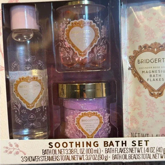 Bridgerton Queen's Edition Bath Set 3 Jars Oil Bath Beads BRAND NEW